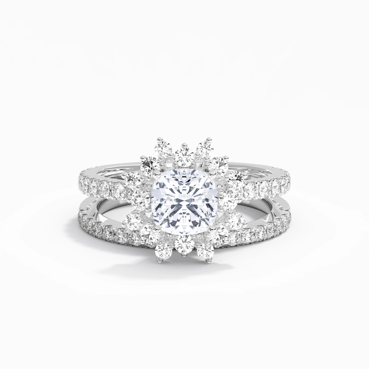 Platinum Moissanite Bridal Set