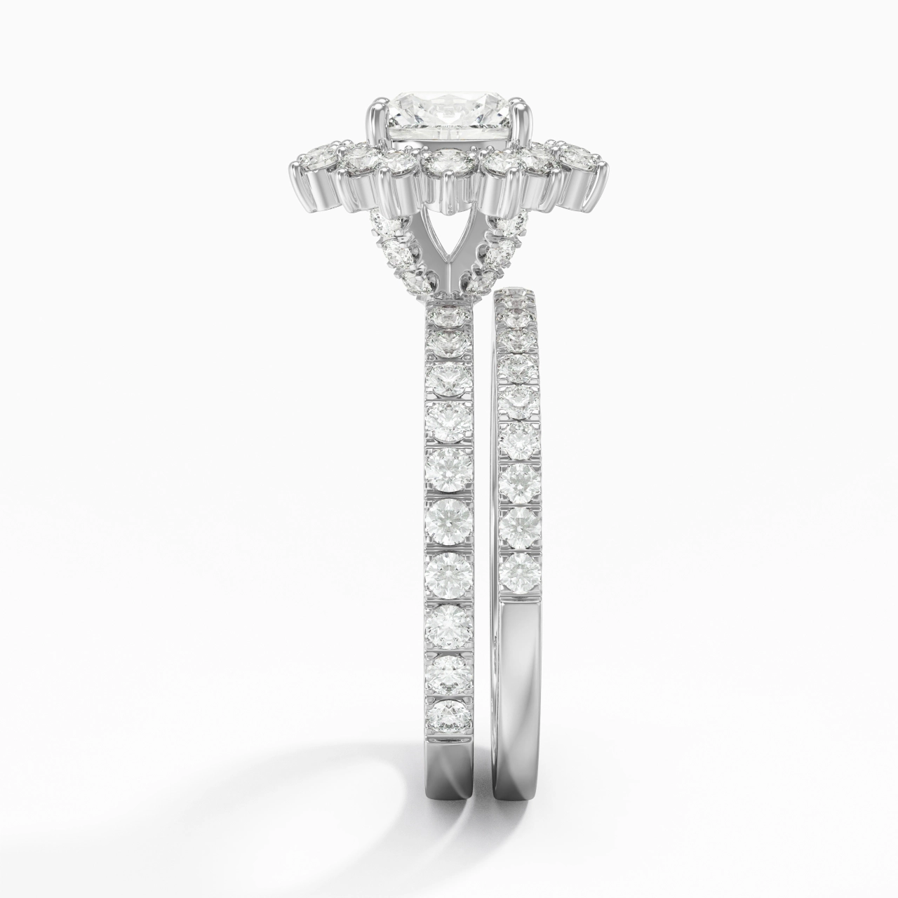 Platinum Moissanite Bridal Set