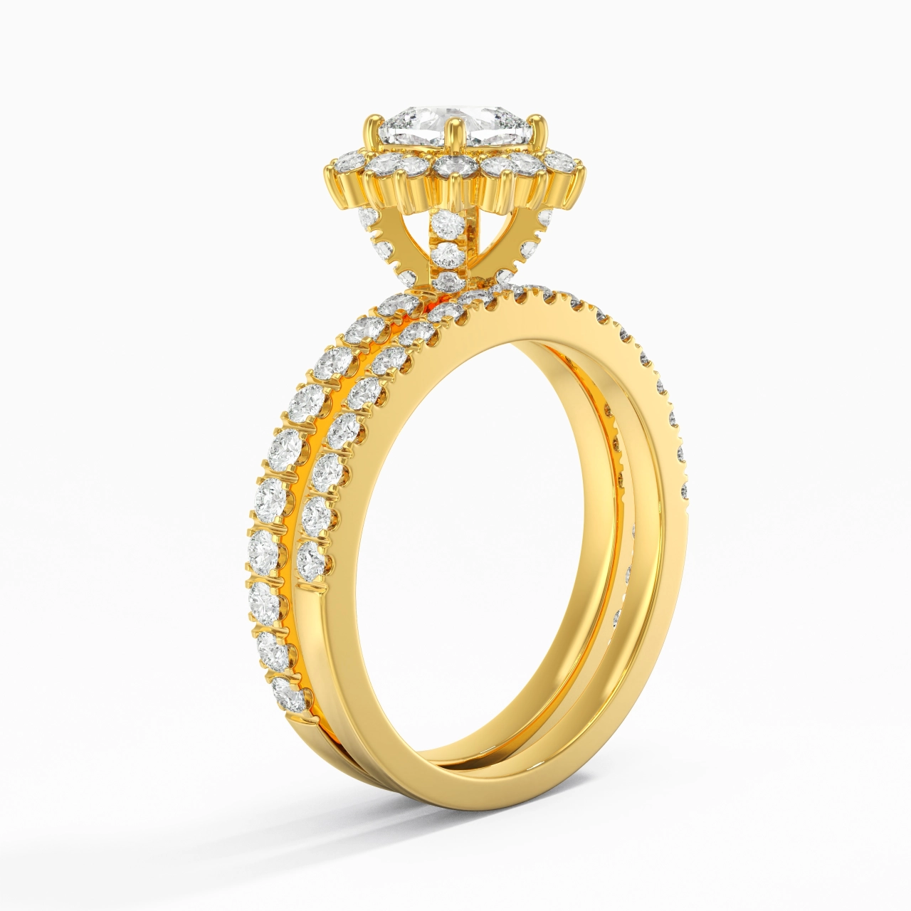 18K Gold Moissanite Bridal Set