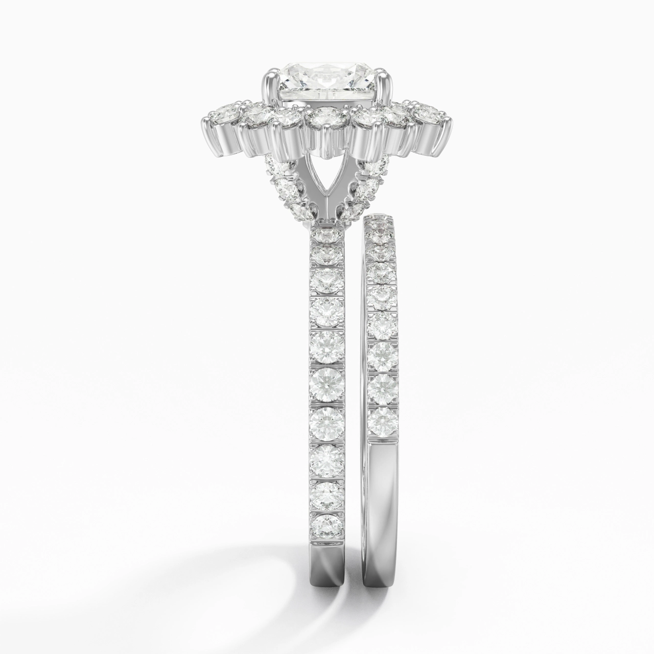 14K White Gold Moissanite Bridal Set