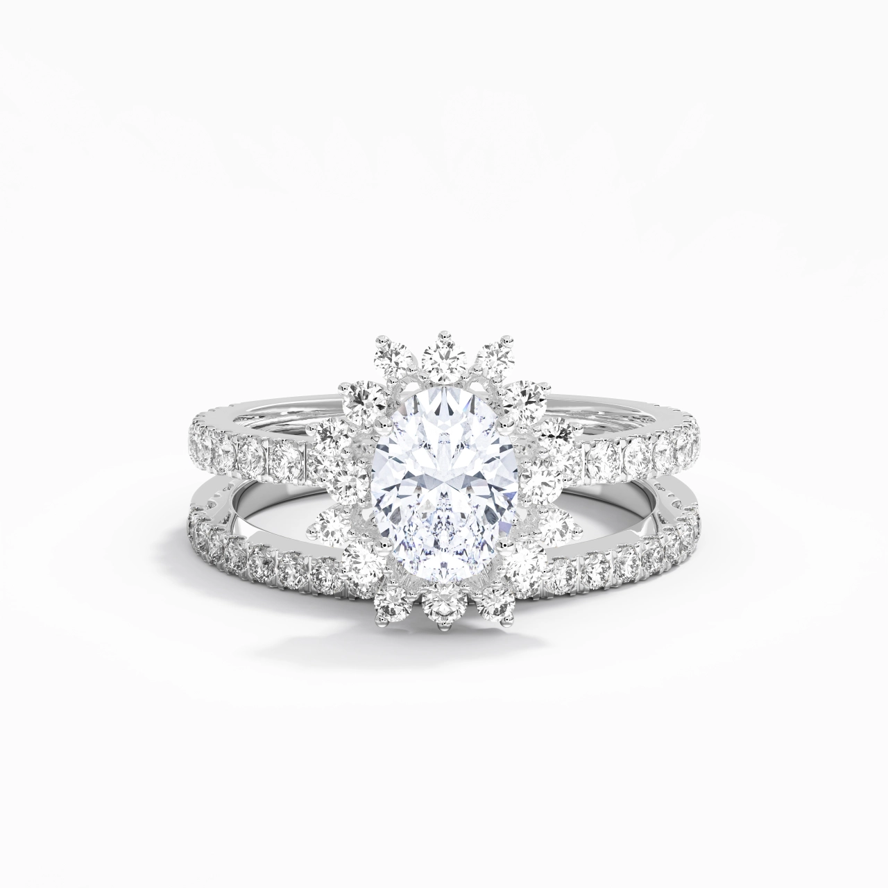 925 Sterling Silver Moissanite Bridal Set