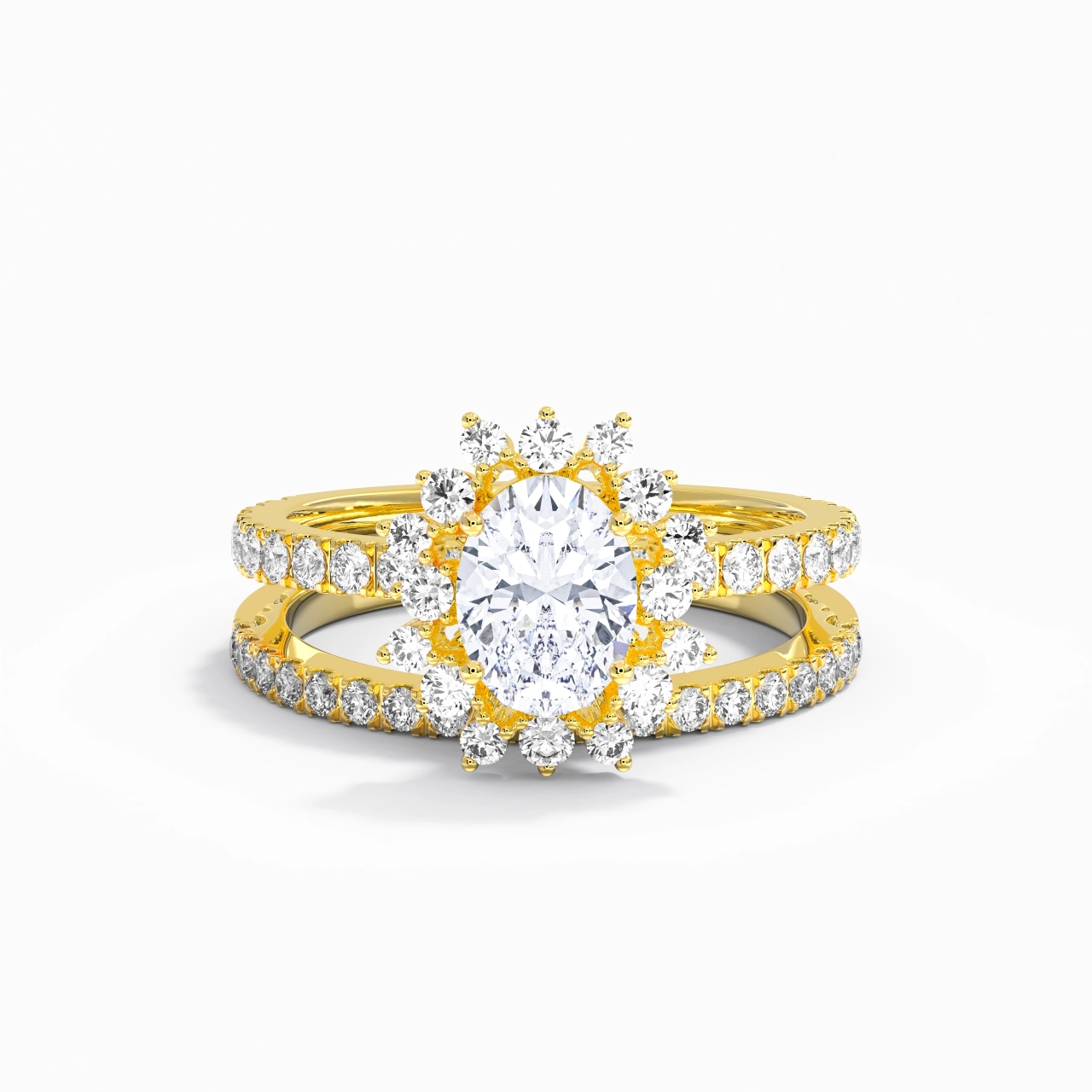 14K Gold Moissanite Bridal Set