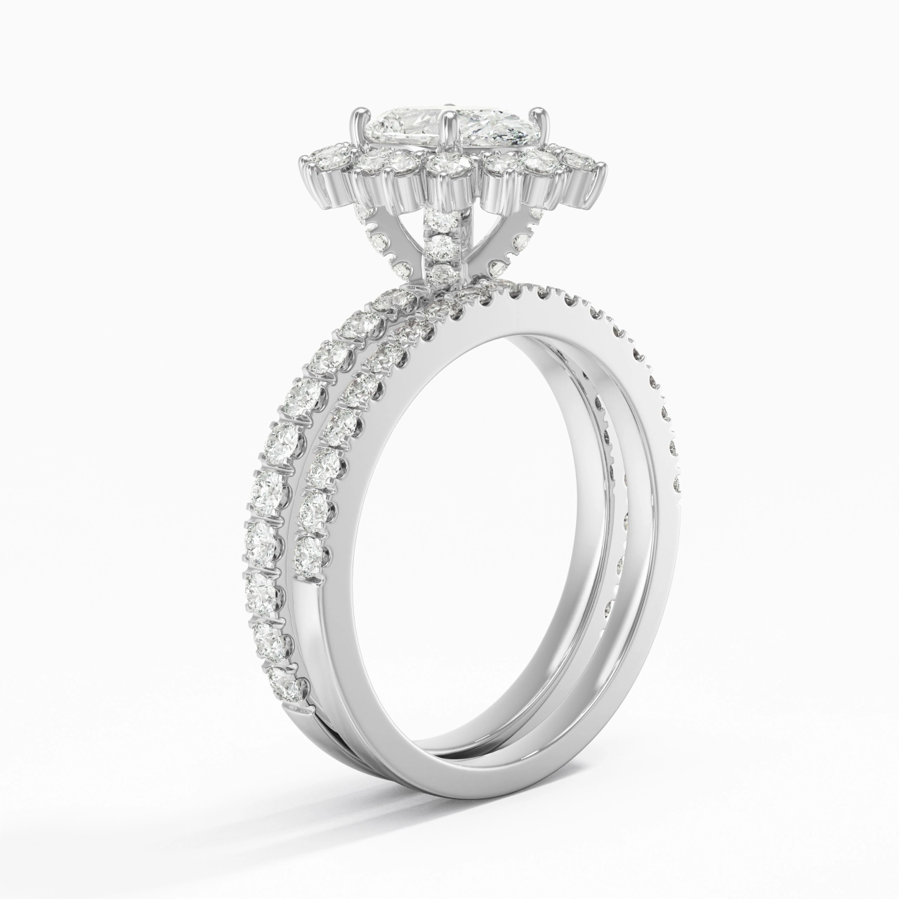 925 Sterling Silver Moissanite Bridal Set