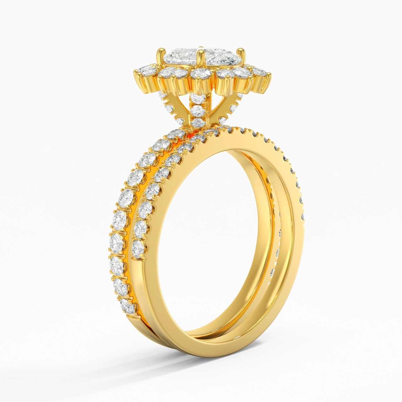 14K Gold Moissanite Bridal Set