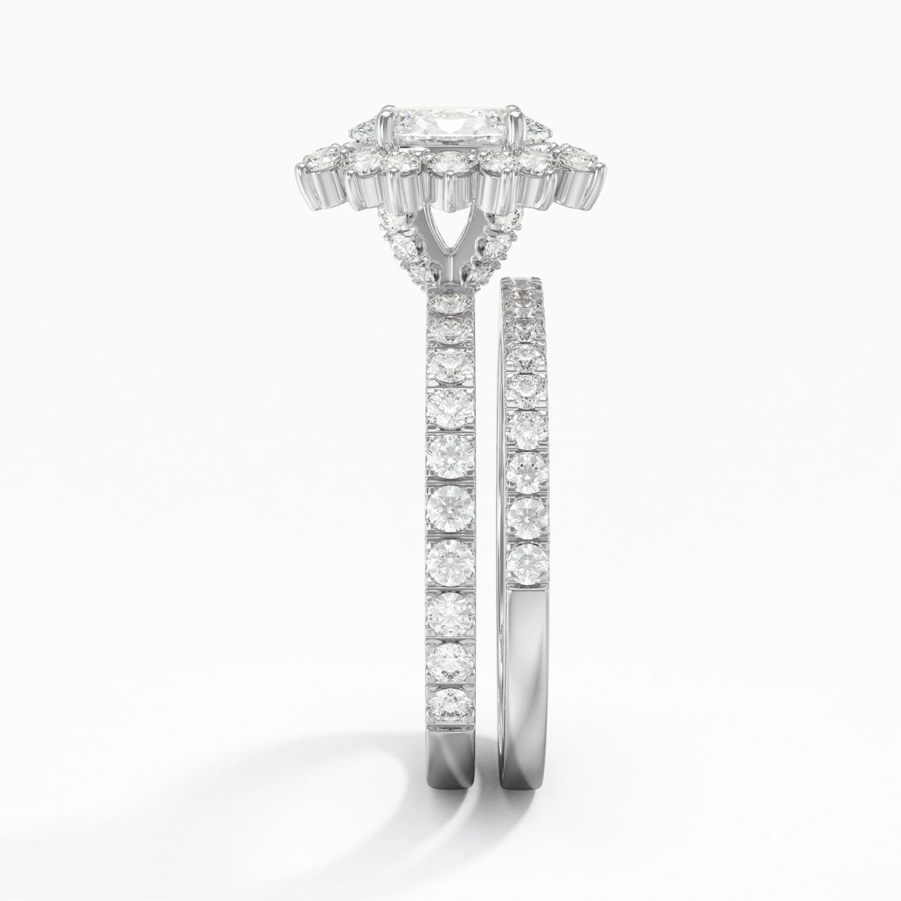 925 Sterling Silver Moissanite Bridal Set