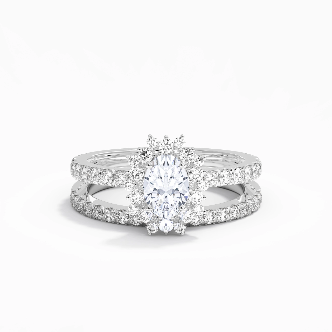 Platinum Moissanite Bridal Set