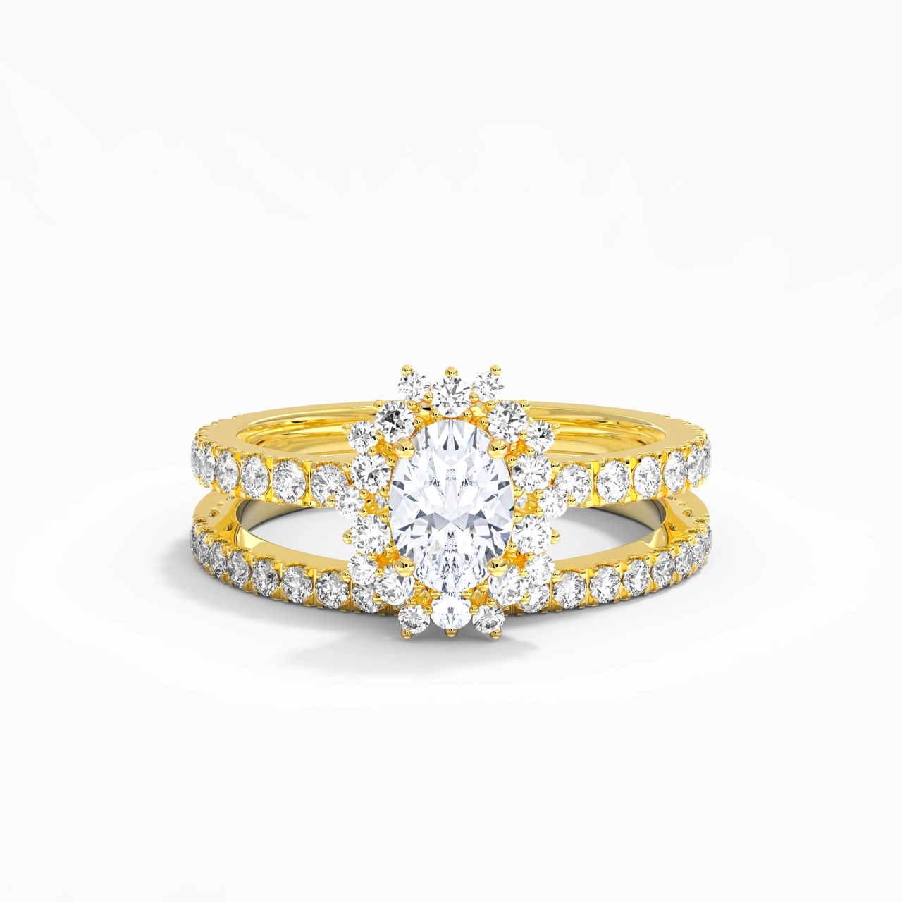 925 Sterling Silver Moissanite Bridal Set