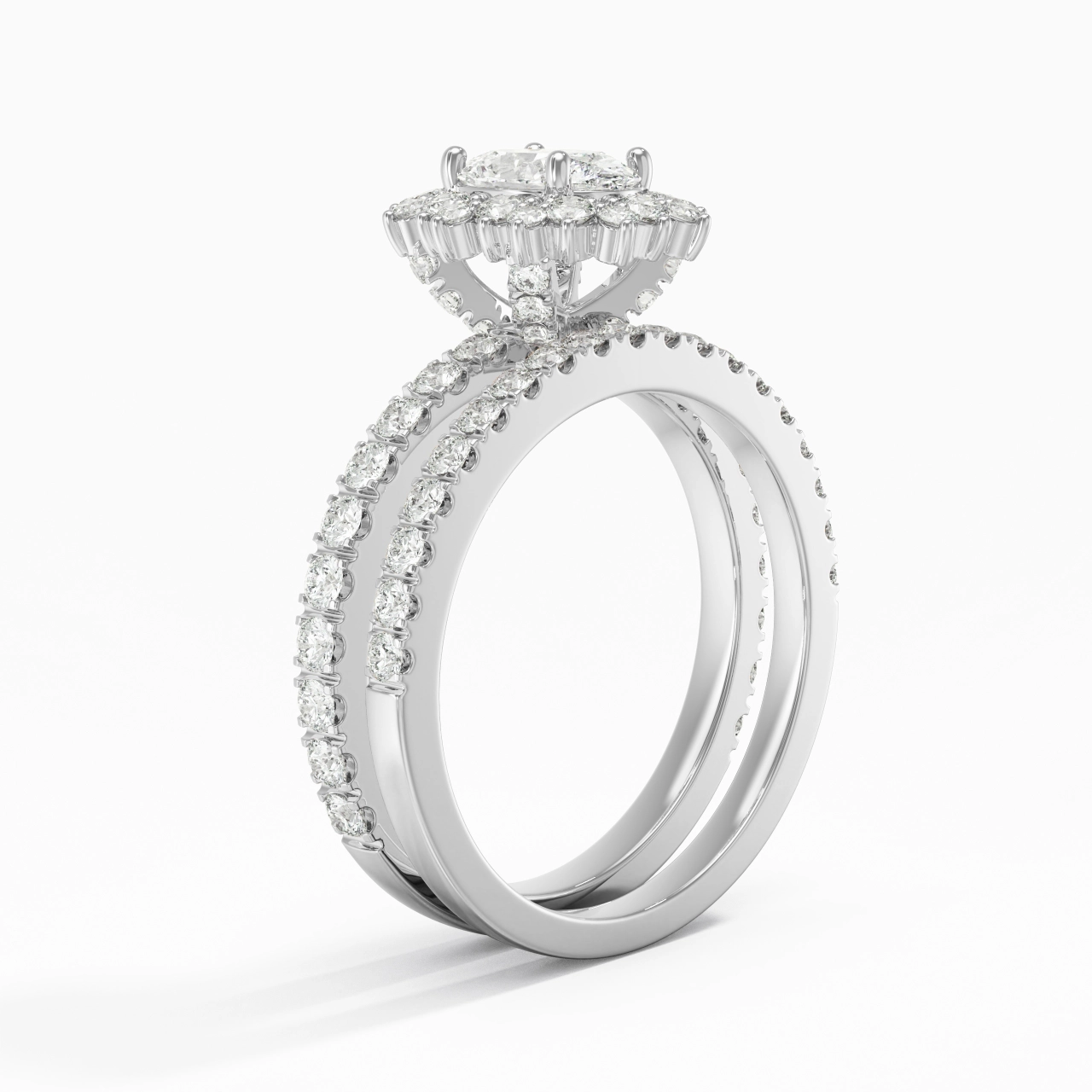 Platinum Moissanite Bridal Set