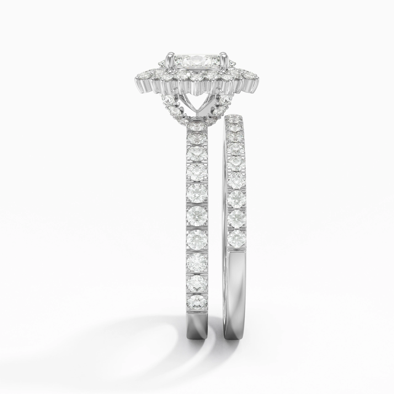 Platinum Moissanite Bridal Set