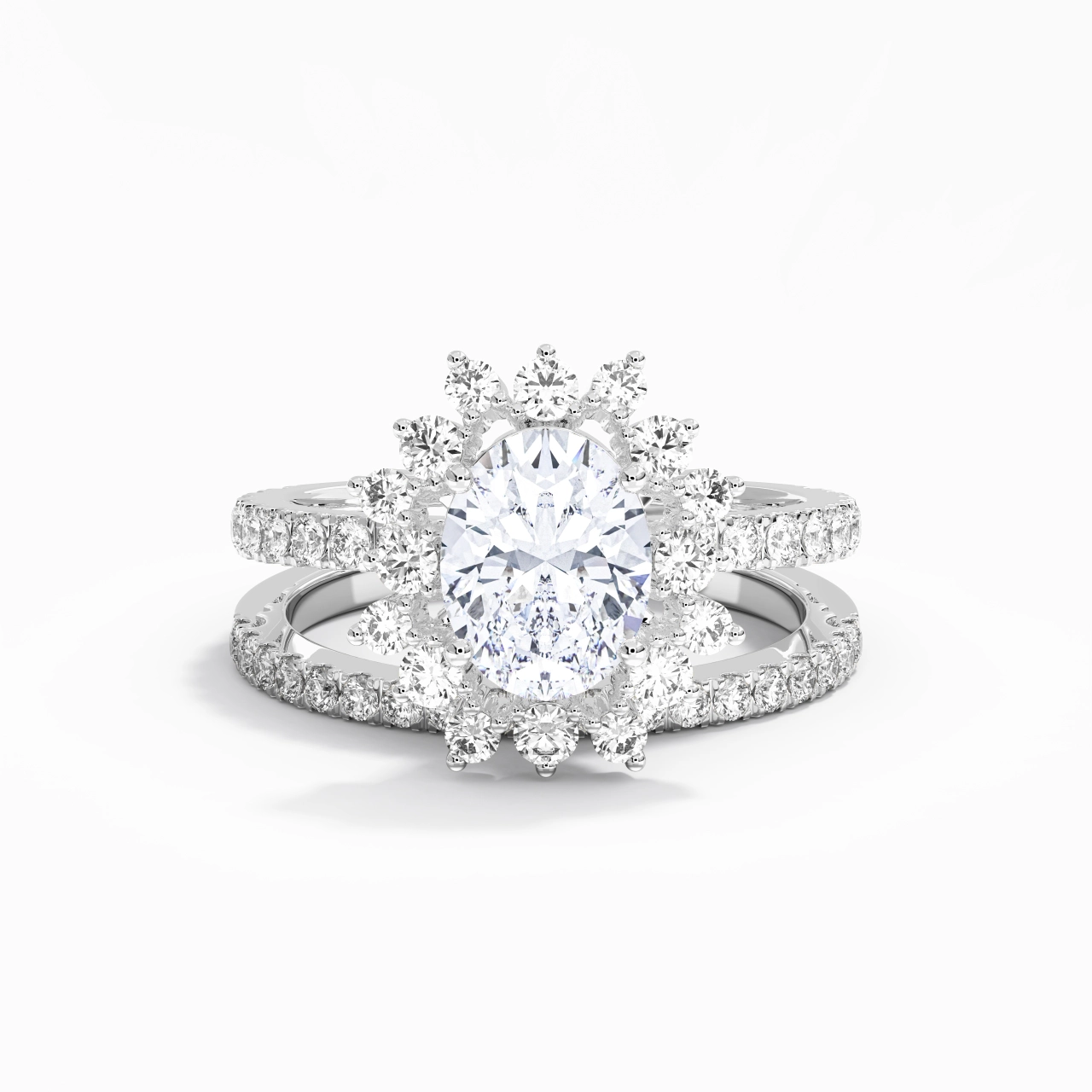 Platinum Moissanite Bridal Set