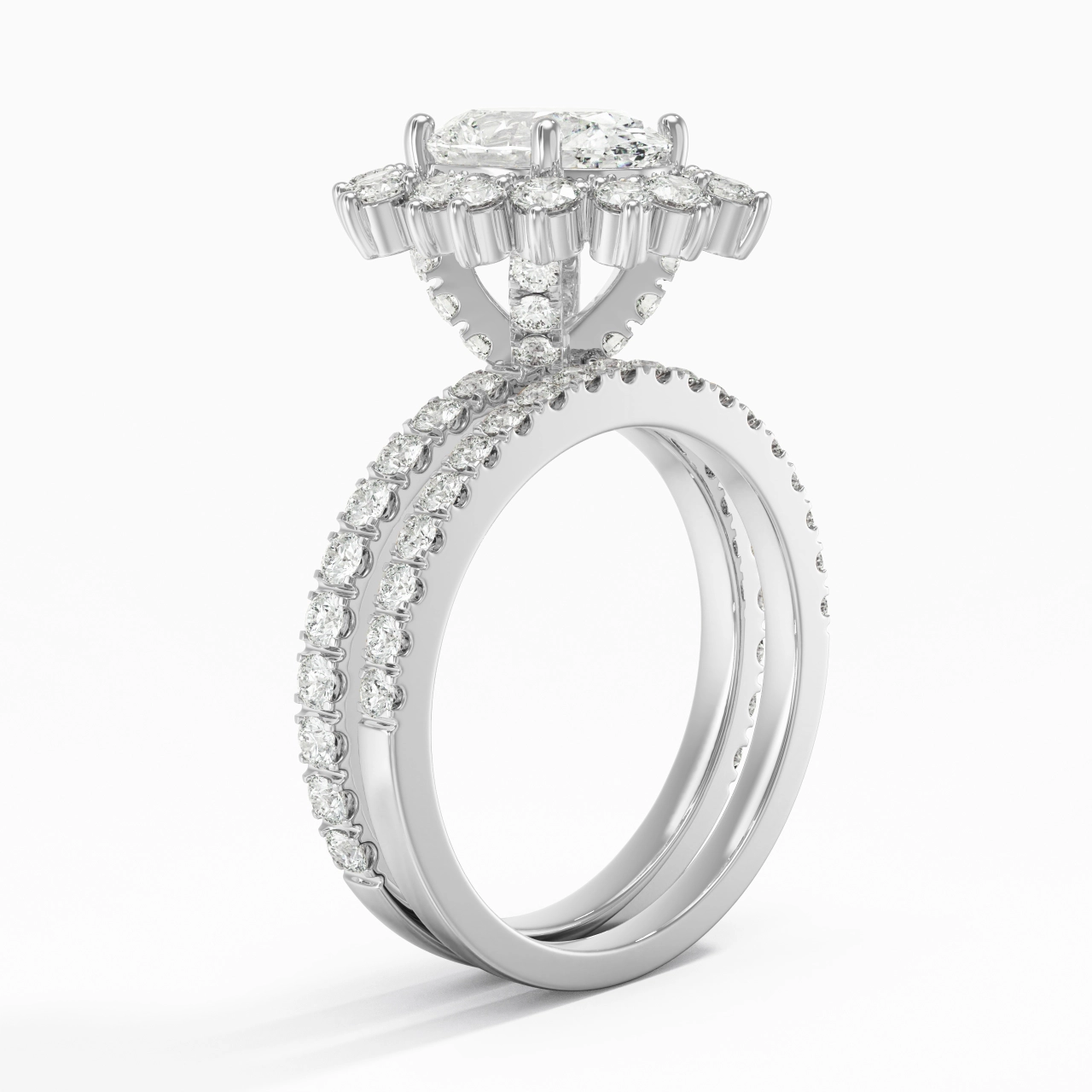 Platinum Moissanite Bridal Set