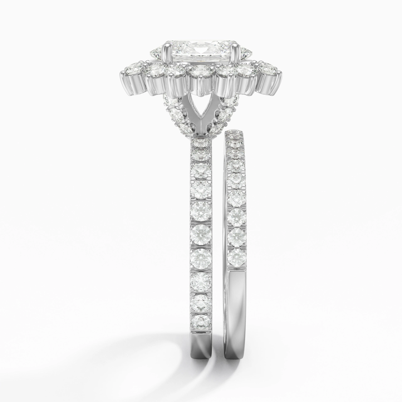 Platinum Moissanite Bridal Set