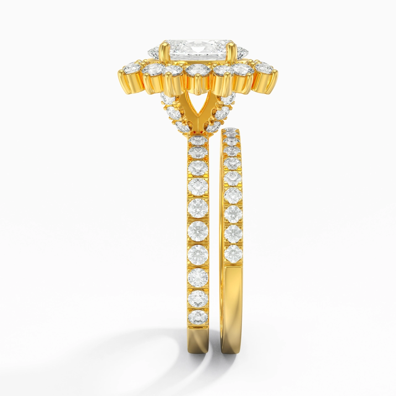 18K Gold Moissanite Bridal Set