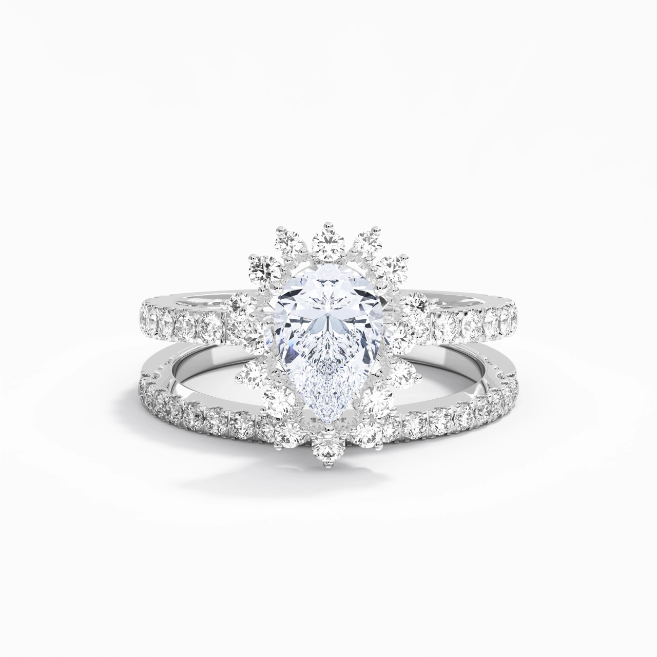 925 Sterling Silver Moissanite Bridal Set