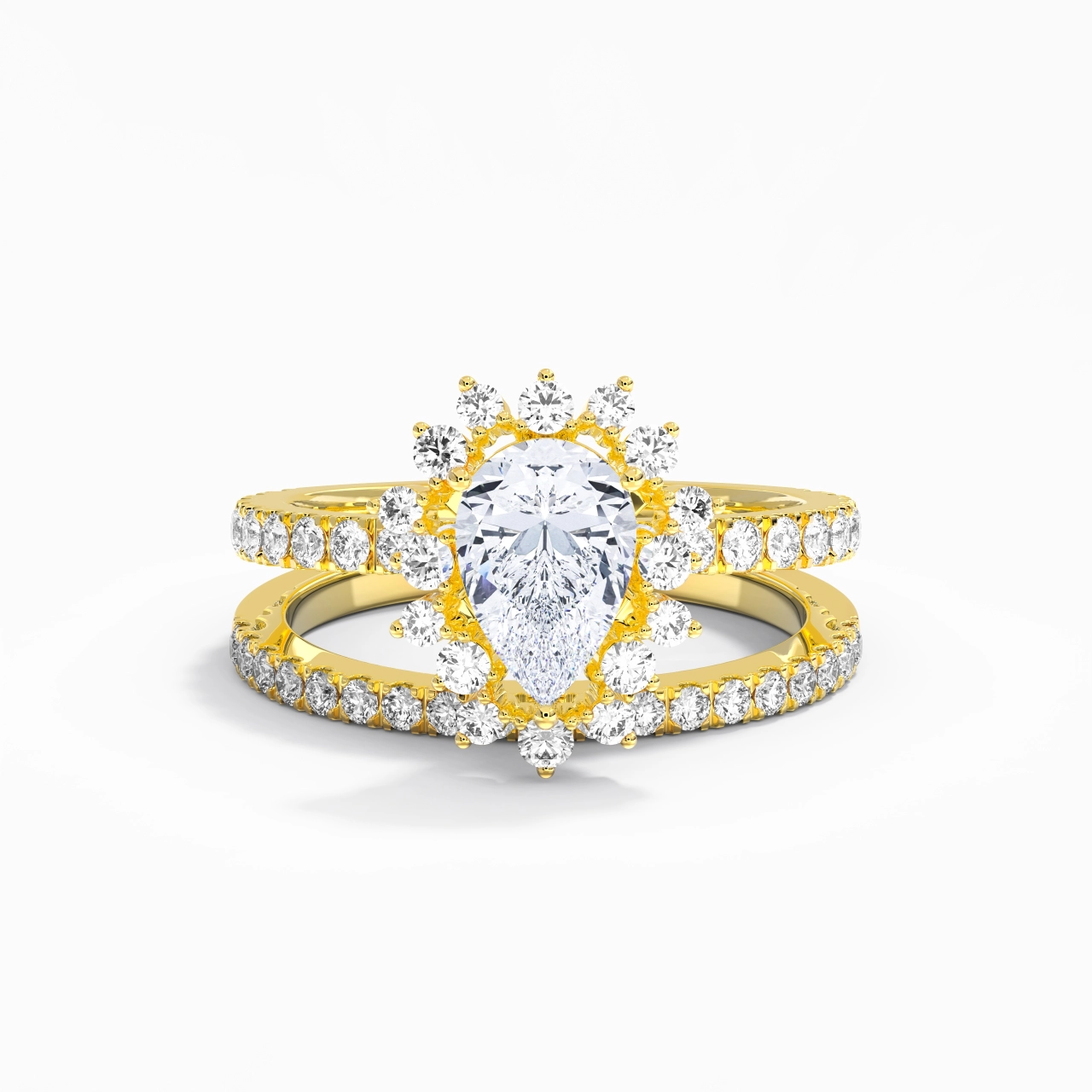 14K Gold Moissanite Bridal Set
