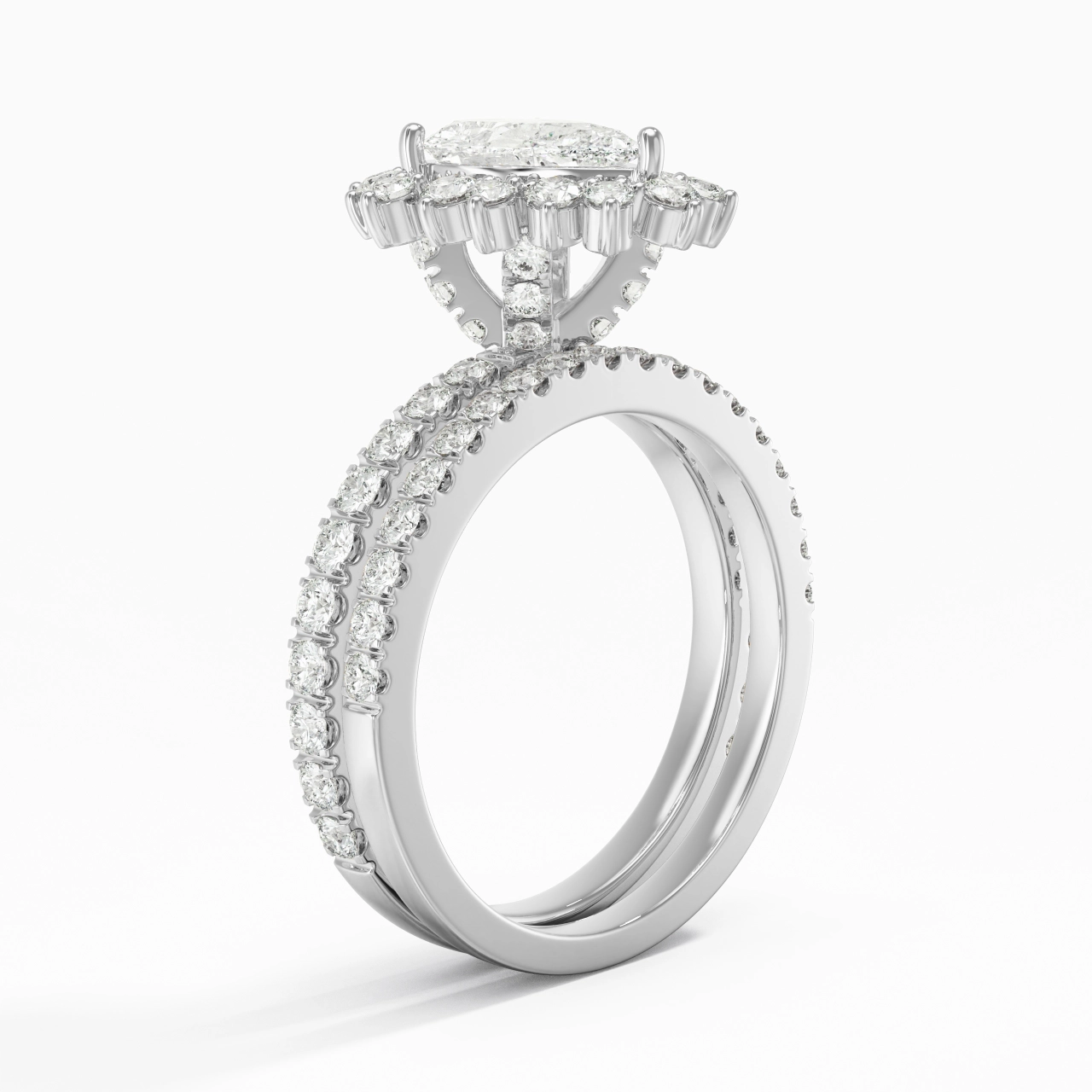 925 Sterling Silver Moissanite Bridal Set