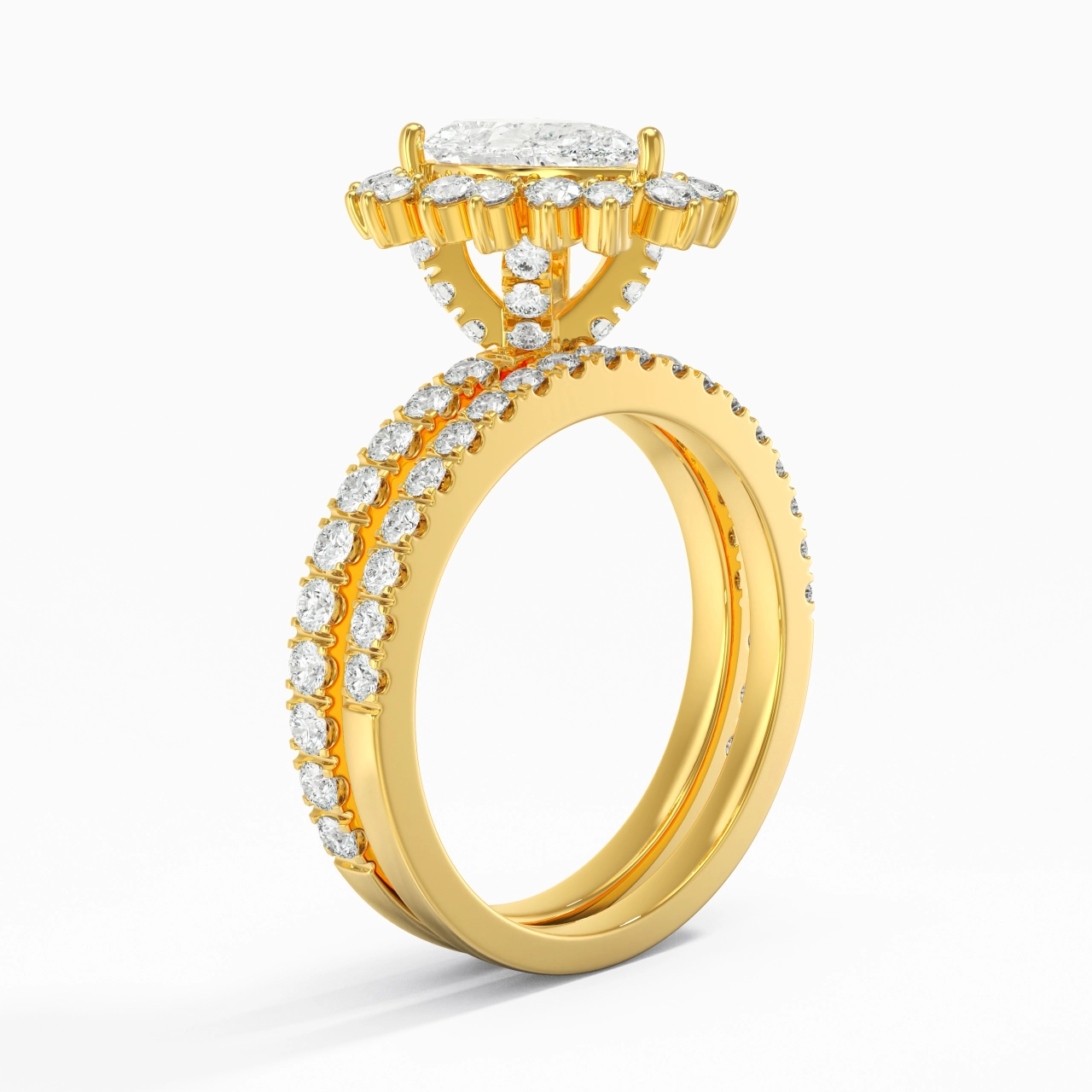 14K Gold Moissanite Bridal Set