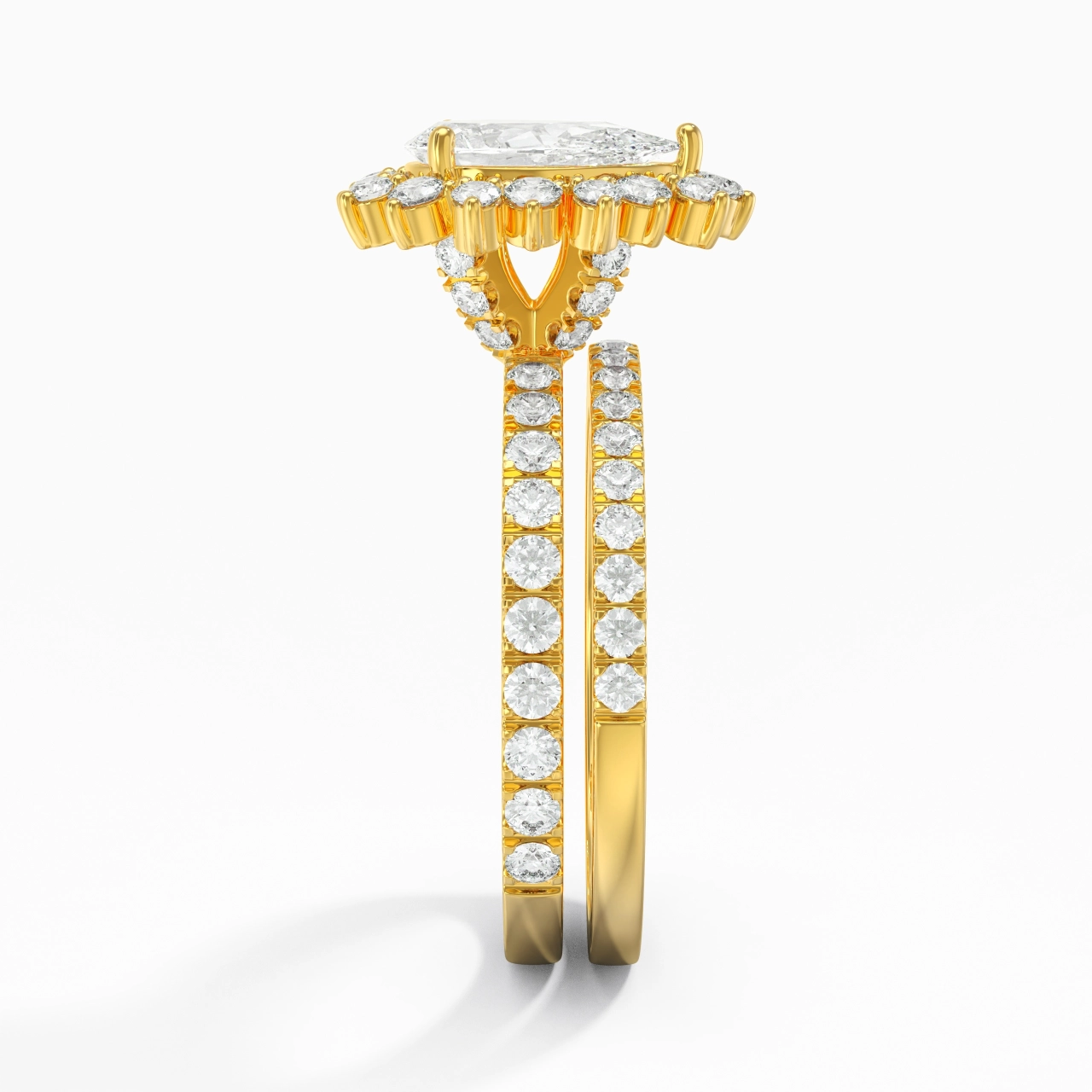 14K Gold Moissanite Bridal Set