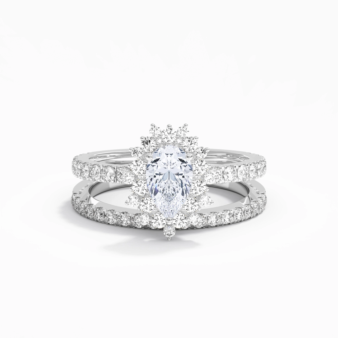 925 Sterling Silver Moissanite Bridal Set