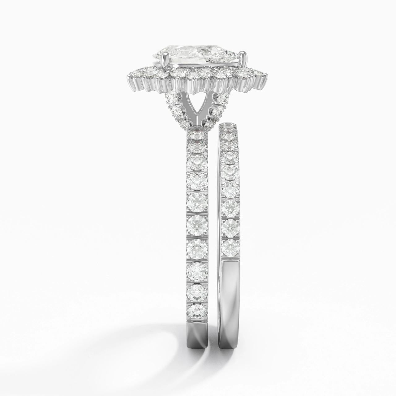 925 Sterling Silver Moissanite Bridal Set