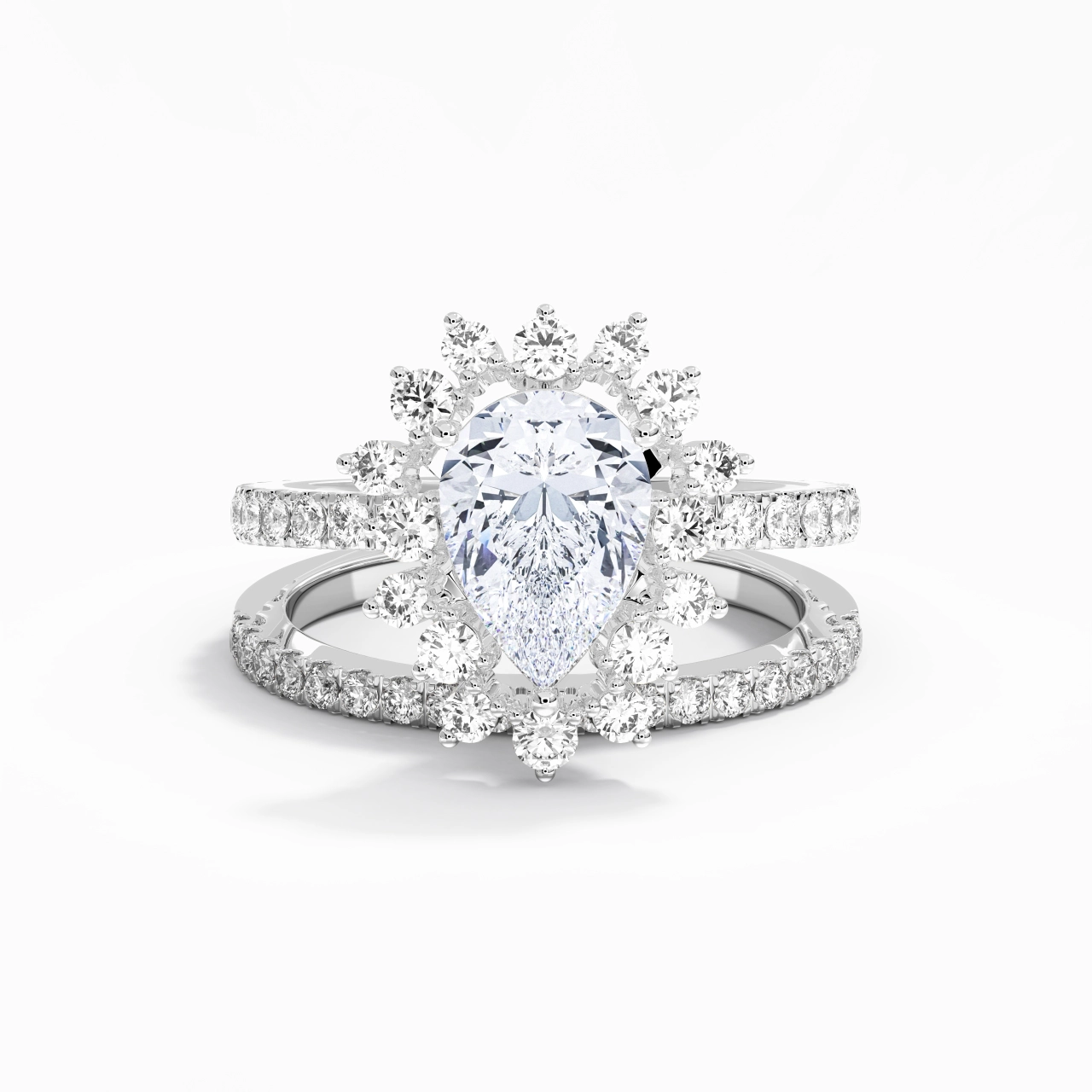 925 Sterling Silver Moissanite Bridal Set