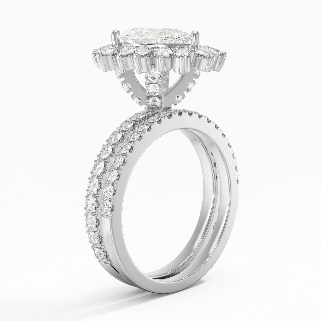 925 Sterling Silver Moissanite Bridal Set