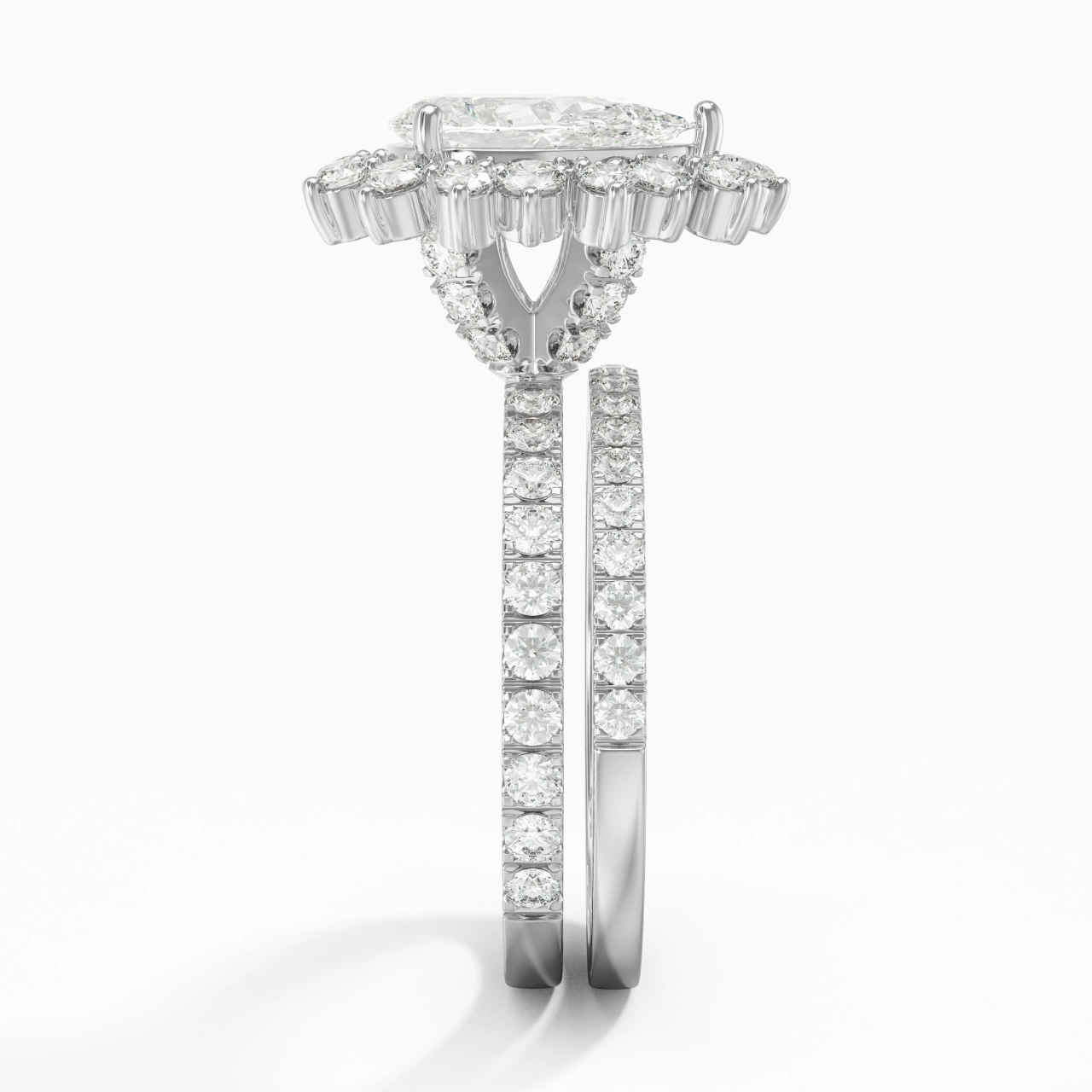 925 Sterling Silver Moissanite Bridal Set