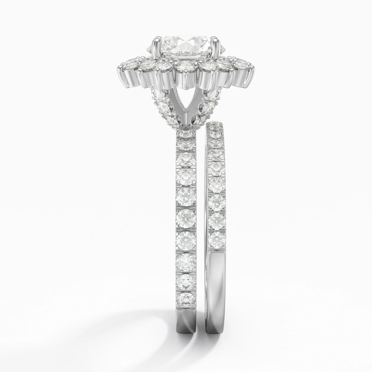 14K White Gold Moissanite Bridal Set