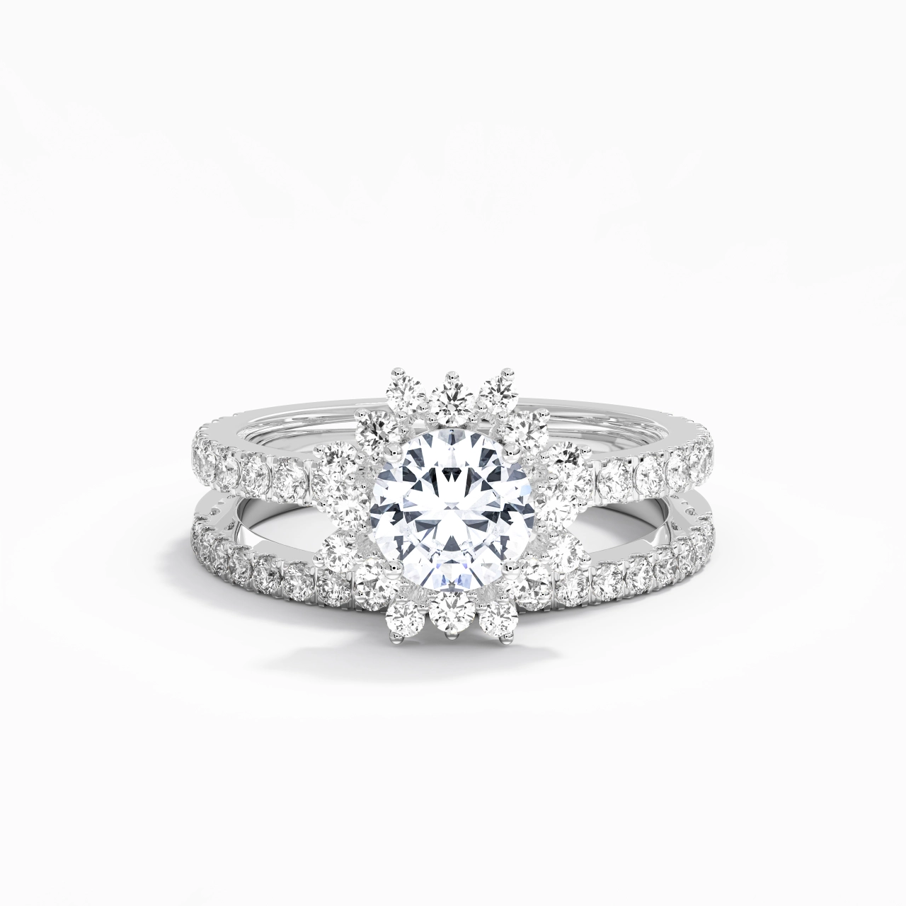 Platinum Moissanite Bridal Set