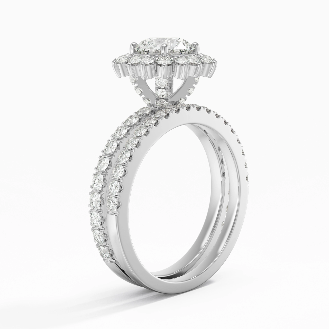 Platinum Moissanite Bridal Set
