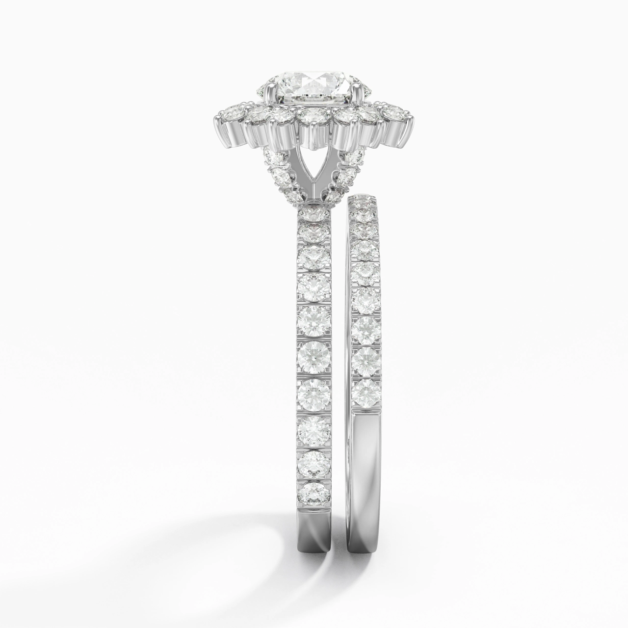 Platinum Moissanite Bridal Set