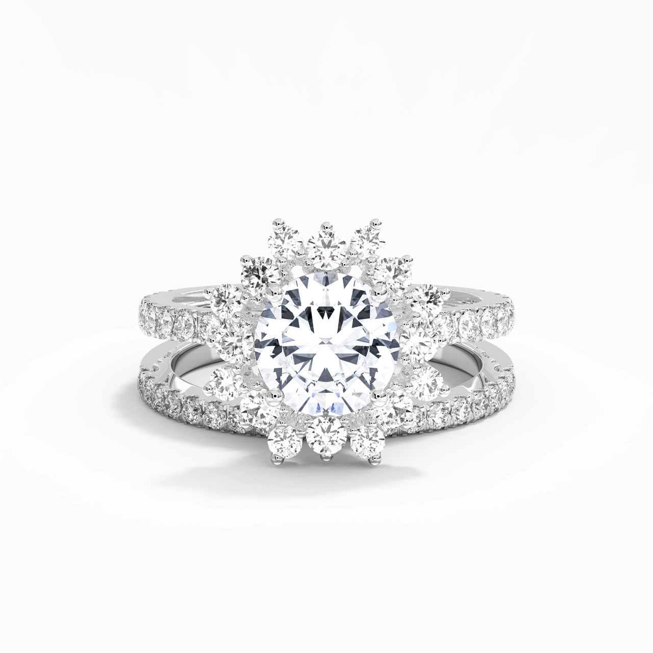 18K White Gold Moissanite Bridal Set