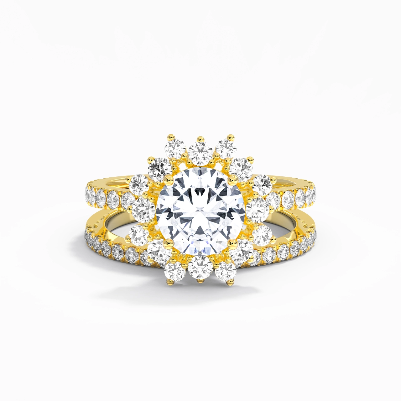 18K Gold Moissanite Bridal Set