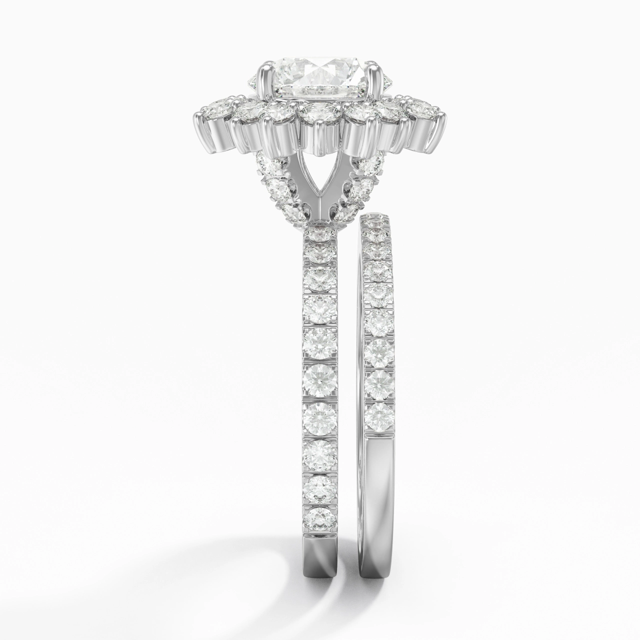 18K White Gold Moissanite Bridal Set