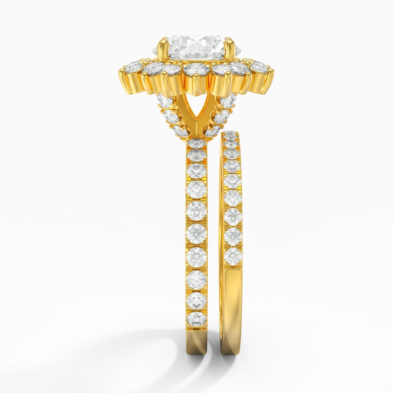 18K Gold Moissanite Bridal Set