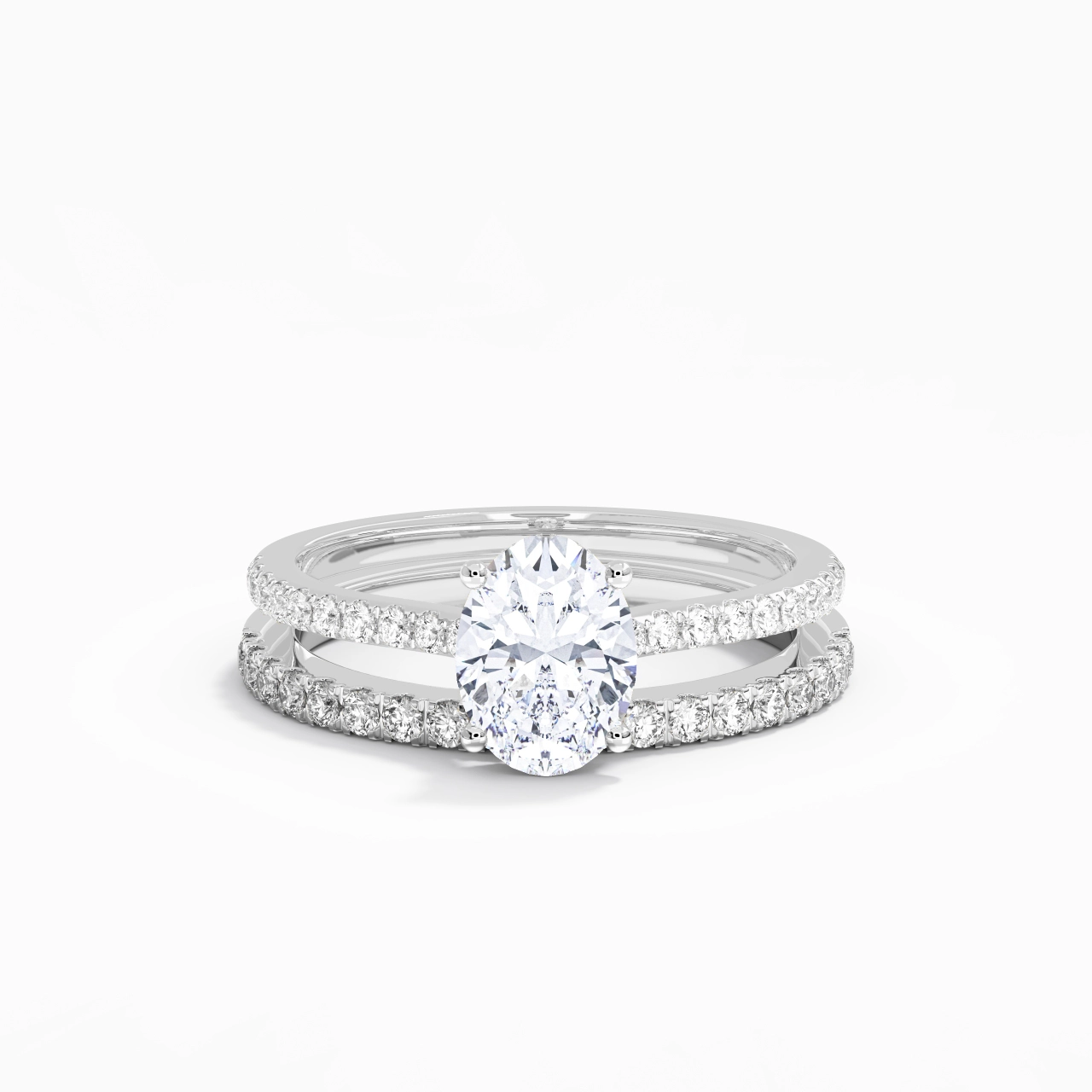 Blanc Moissanite Ensemble d'alliances