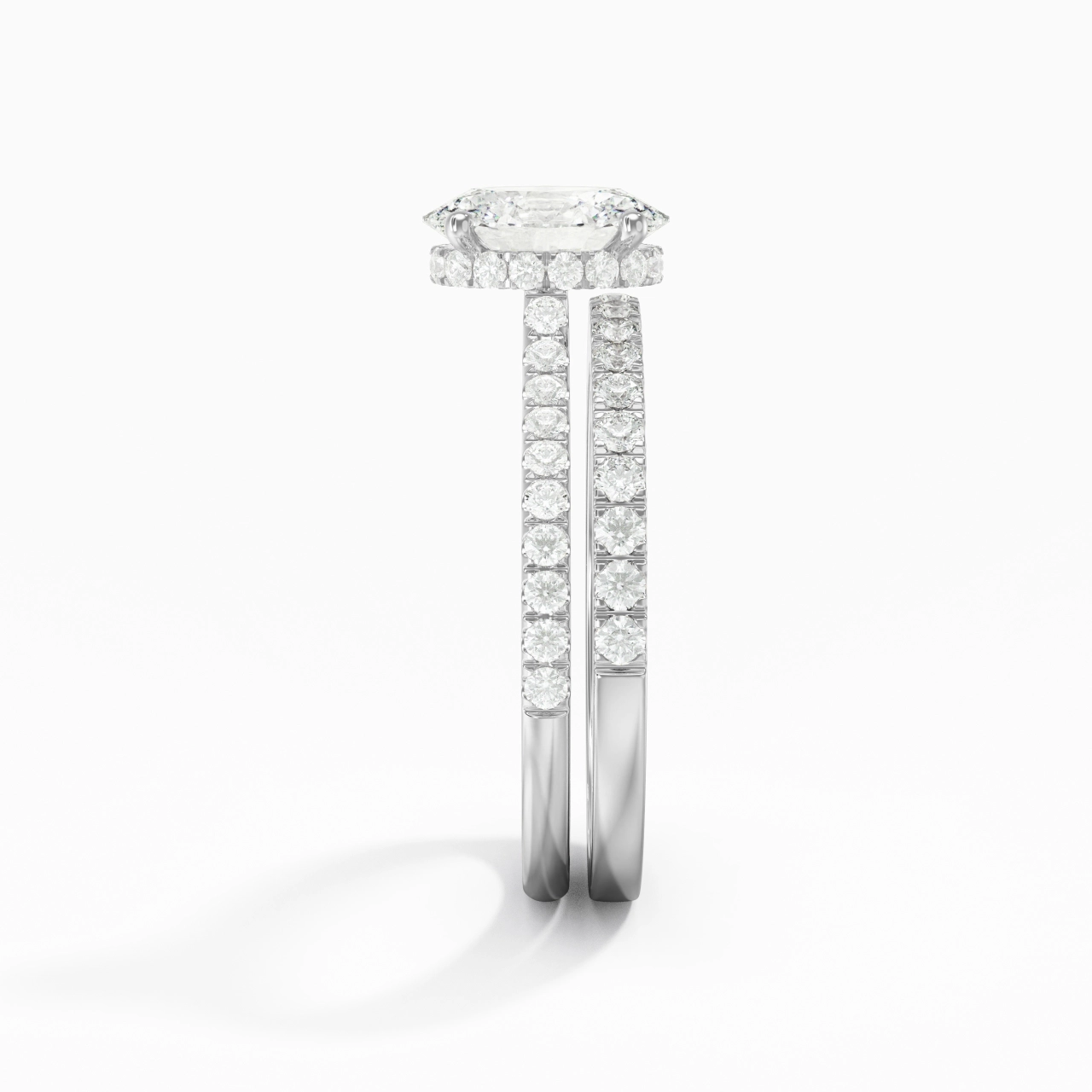 Blanc Moissanite Ensemble d'alliances