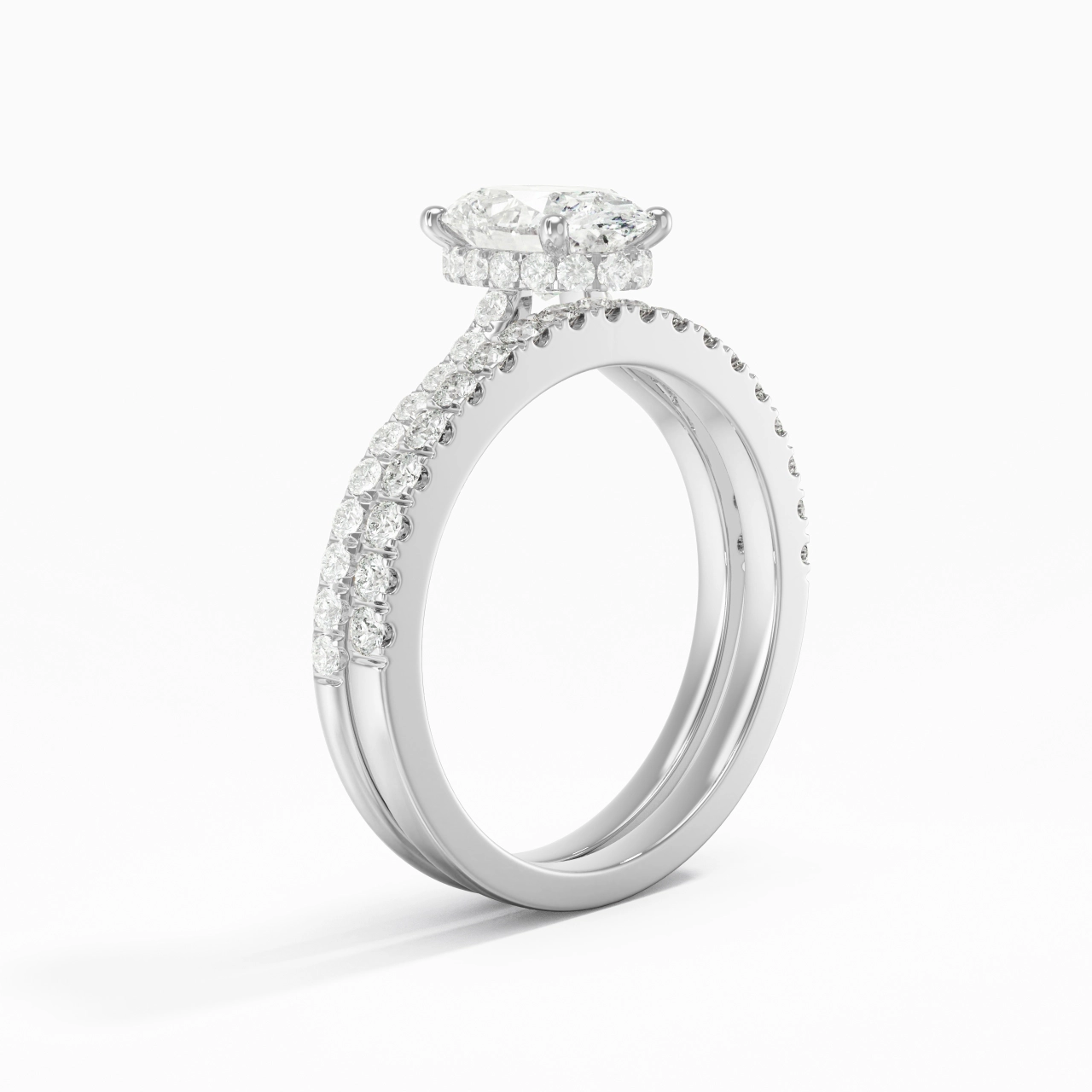 Blanc Moissanite Ensemble d'alliances