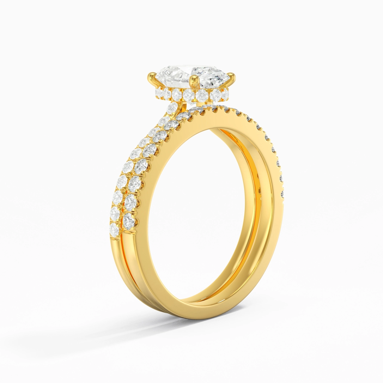 Blanc Moissanite Ensemble d'alliances