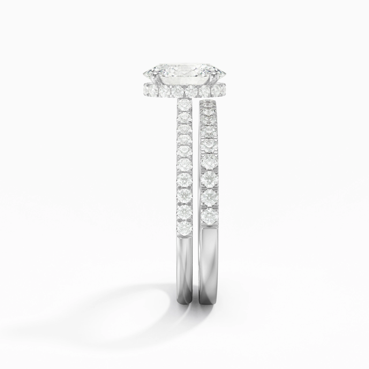 Blanc Moissanite Ensemble d'alliances