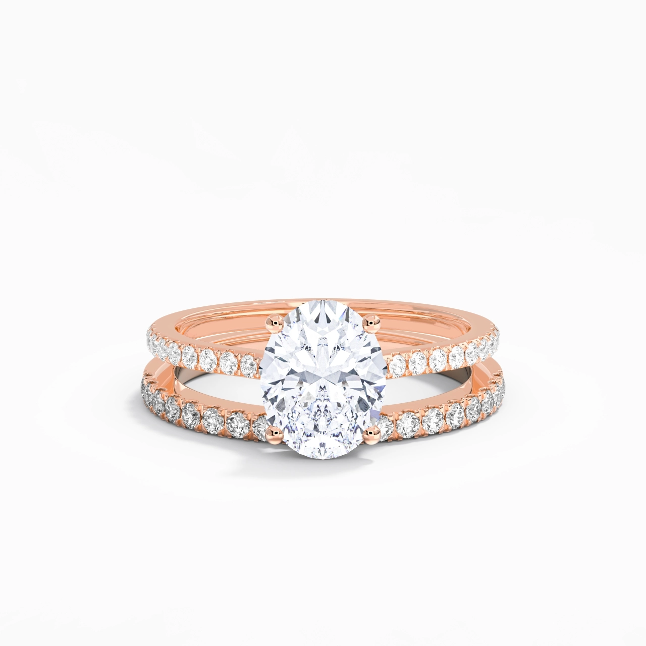 Blanc Moissanite Ensemble d'alliances