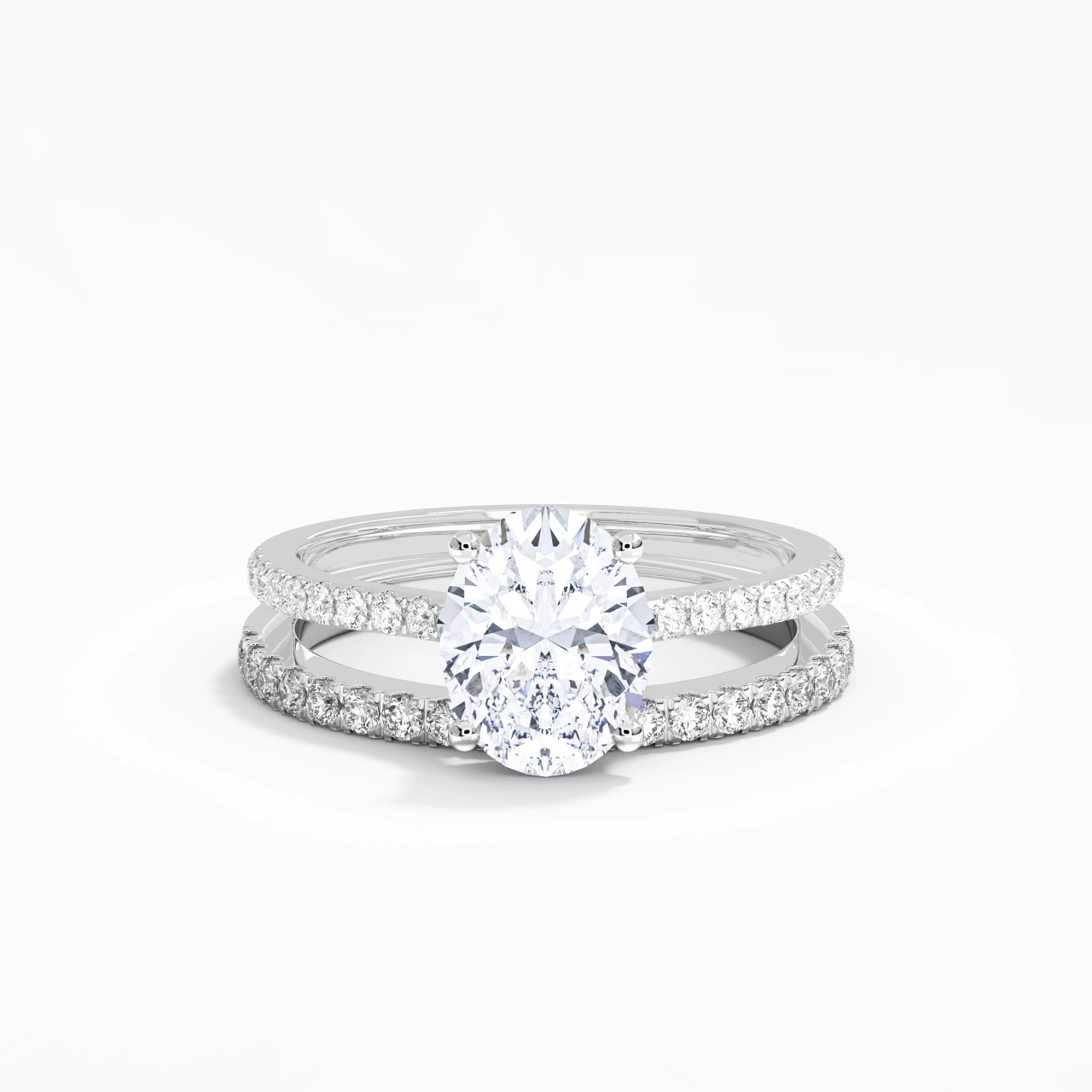 Blanc Moissanite Ensemble d'alliances