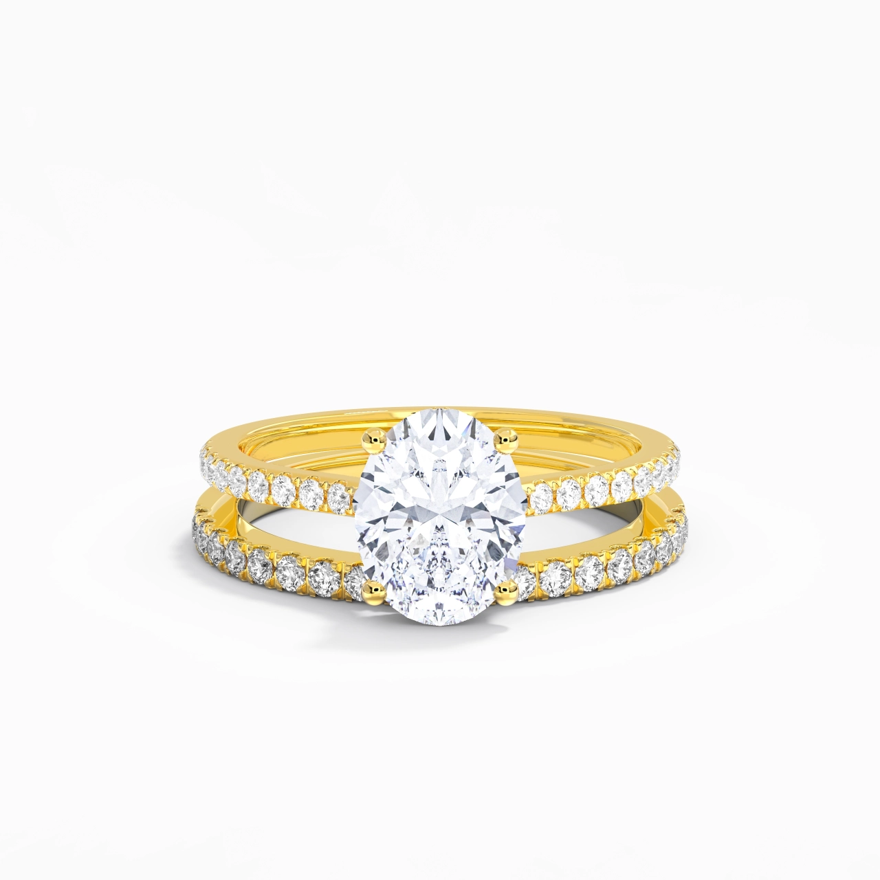 Blanc Moissanite Ensemble d'alliances