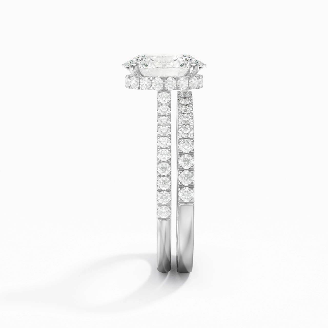Blanc Moissanite Ensemble d'alliances