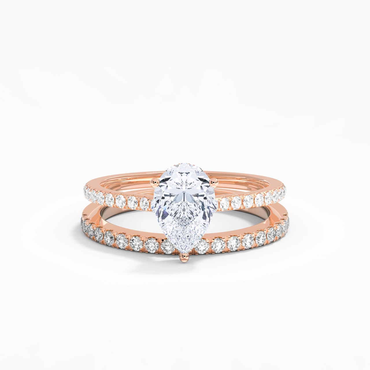 Blanc Moissanite Ensemble d'alliances