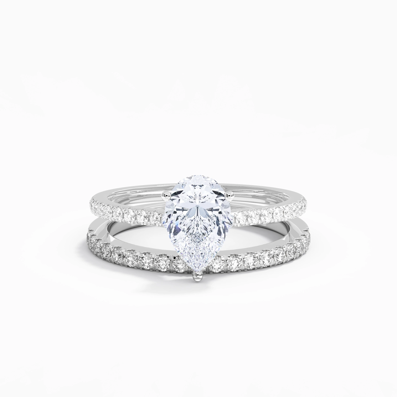 Blanc Moissanite Ensemble d'alliances