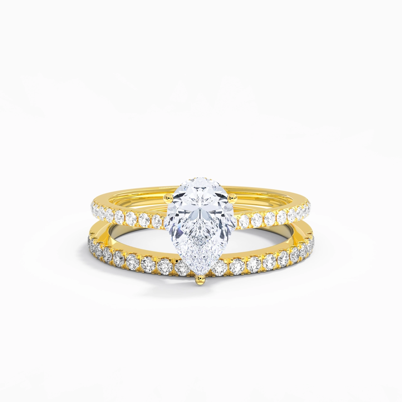 Blanc Moissanite Ensemble d'alliances