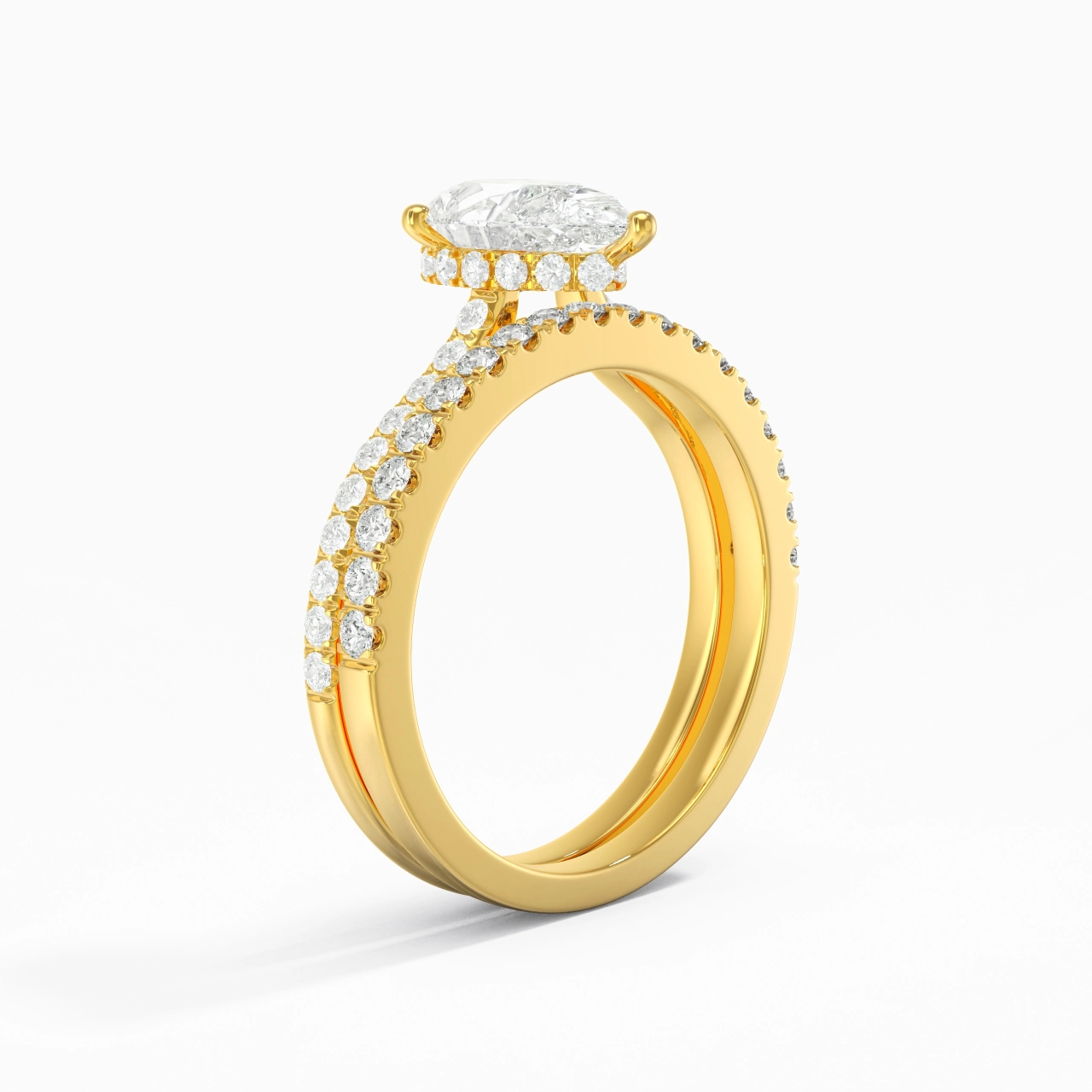 Blanc Moissanite Ensemble d'alliances