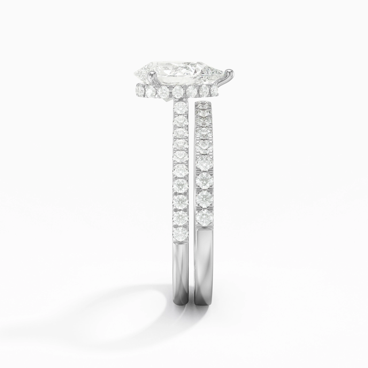 Blanc Moissanite Ensemble d'alliances