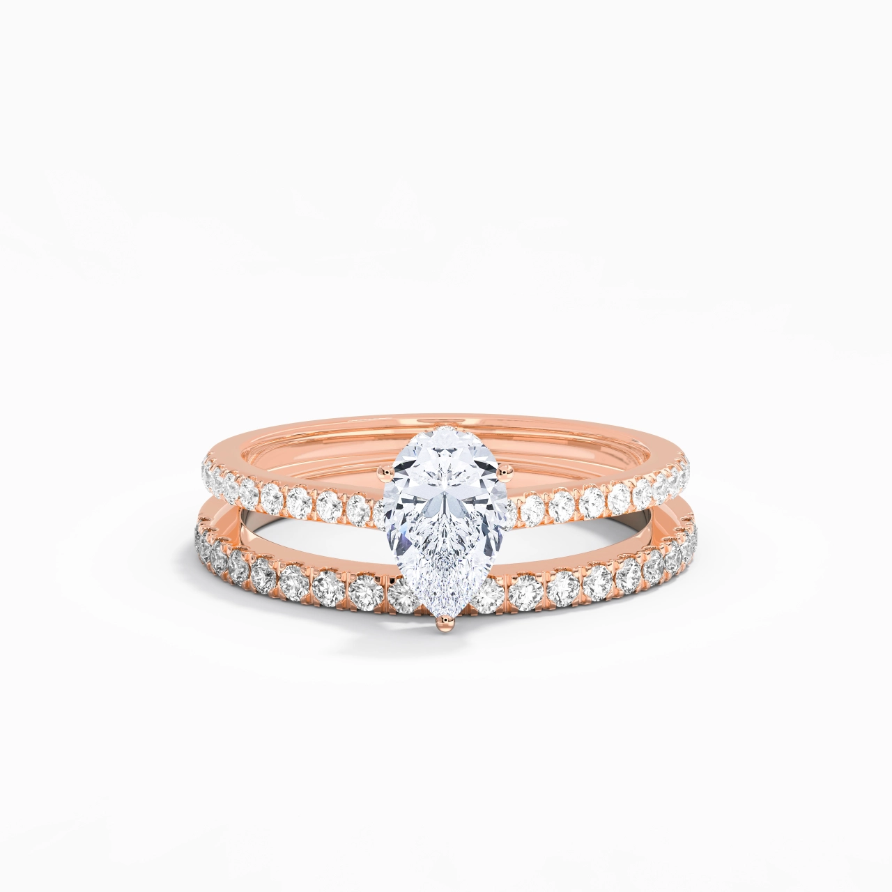 Blanc Moissanite Ensemble d'alliances